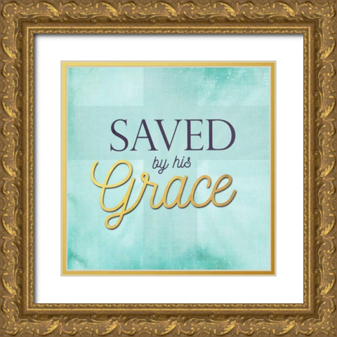Save by His Grace Gold Ornate Wood Framed Art Print with Double Matting by Perrenoud, Aubree