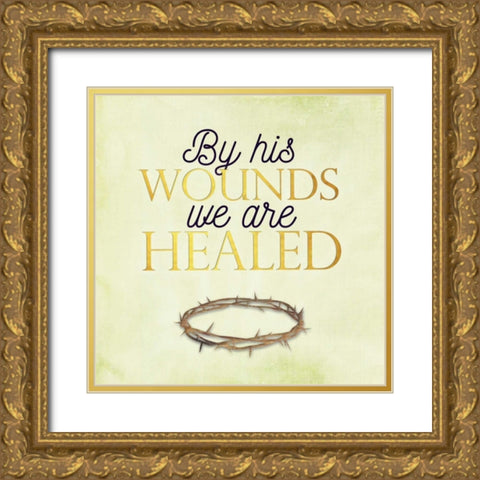 His Wounds Gold Ornate Wood Framed Art Print with Double Matting by Perrenoud, Aubree