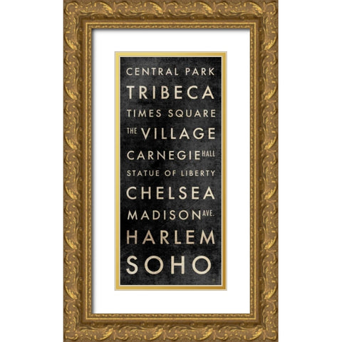 NYC Subway Gold Ornate Wood Framed Art Print with Double Matting by Perrenoud, Aubree