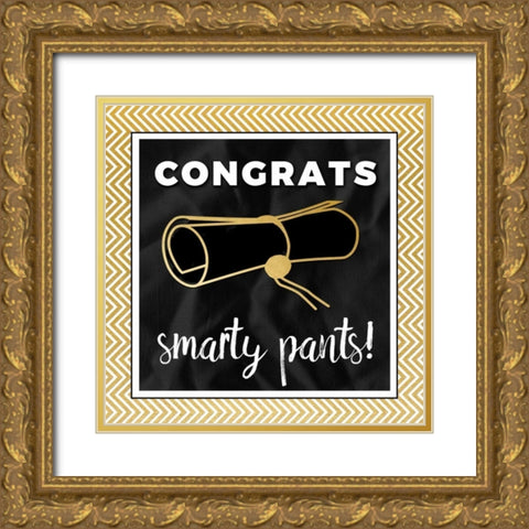 Smarty Pants in Gold Gold Ornate Wood Framed Art Print with Double Matting by Perrenoud, Aubree