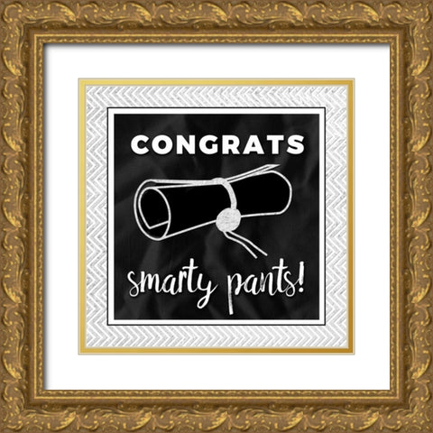 Smarty Pants Silver Gold Ornate Wood Framed Art Print with Double Matting by Perrenoud, Aubree