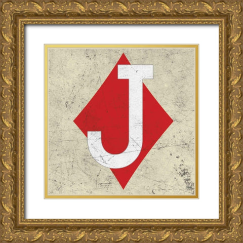 Jack of Diamond Antique Gold Ornate Wood Framed Art Print with Double Matting by Perrenoud, Aubree