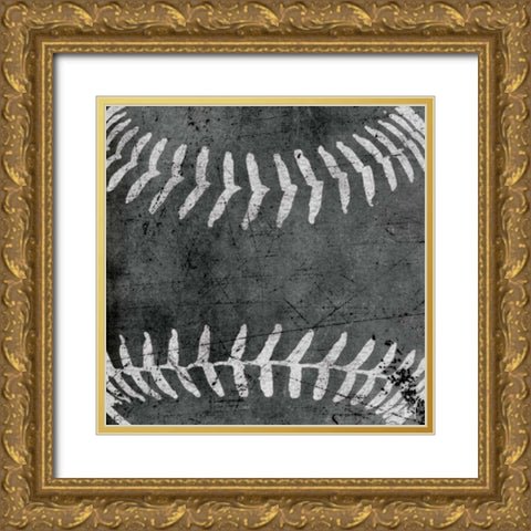 Baseball Gold Ornate Wood Framed Art Print with Double Matting by Perrenoud, Aubree