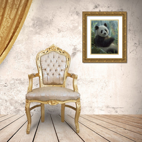 Panda Paradise Gold Ornate Wood Framed Art Print with Double Matting by Bogle, Collin