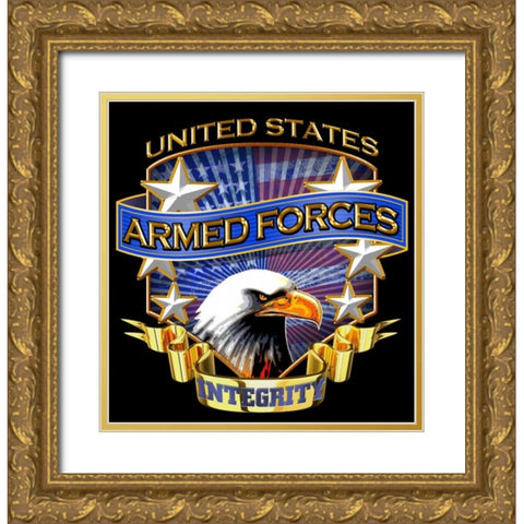 Armed Forces Gold Ornate Wood Framed Art Print with Double Matting by Baldwin, Jim