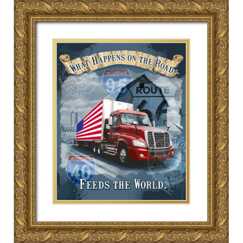 Feeds the World Gold Ornate Wood Framed Art Print with Double Matting by Baldwin, Jim