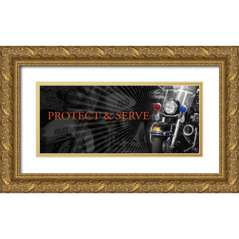 Protect and Serve Gold Ornate Wood Framed Art Print with Double Matting by Baldwin, Jim