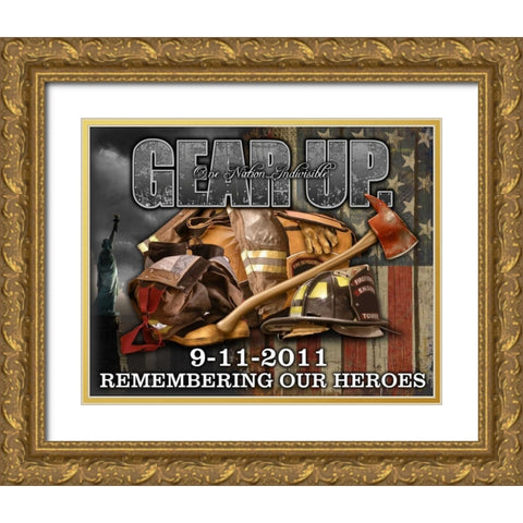 Gear Up Gold Ornate Wood Framed Art Print with Double Matting by Baldwin, Jim