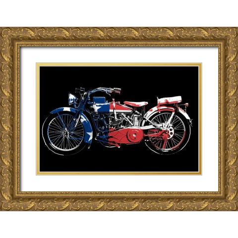American Hog Gold Ornate Wood Framed Art Print with Double Matting by Baldwin, Jim