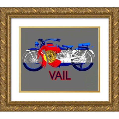 Colorado Motorcycle Gold Ornate Wood Framed Art Print with Double Matting by Baldwin, Jim