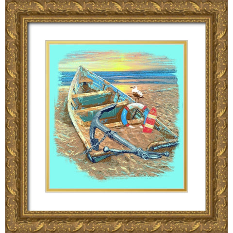 Shipwrecked Gold Ornate Wood Framed Art Print with Double Matting by Baldwin, Jim