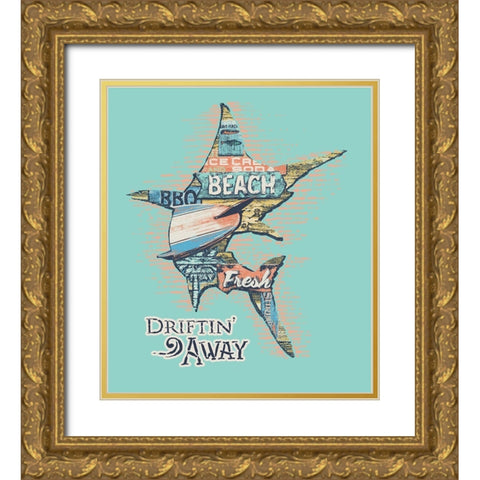 Marlin Gold Ornate Wood Framed Art Print with Double Matting by Baldwin, Jim