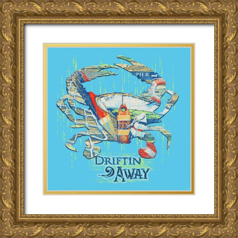 Crab Gold Ornate Wood Framed Art Print with Double Matting by Baldwin, Jim