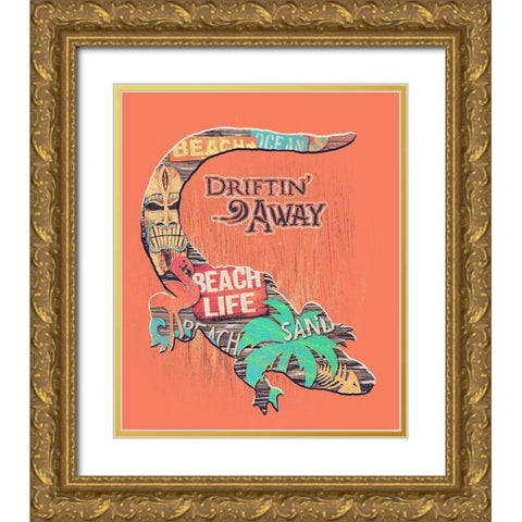 Gator Gold Ornate Wood Framed Art Print with Double Matting by Baldwin, Jim