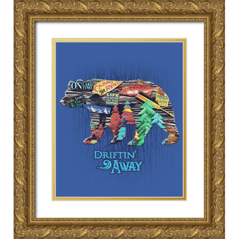 Bear Gold Ornate Wood Framed Art Print with Double Matting by Baldwin, Jim