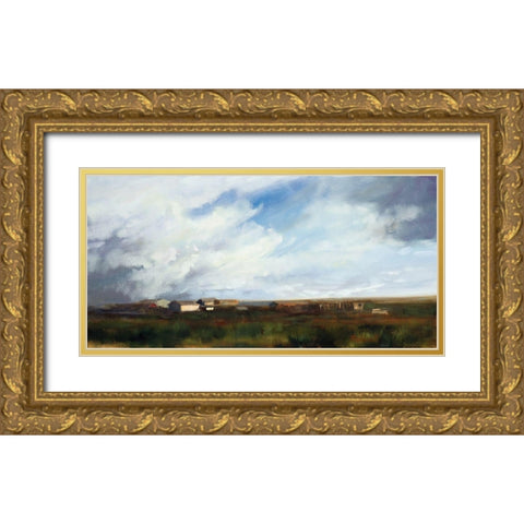 Sky View Gold Ornate Wood Framed Art Print with Double Matting by Candy Rideout