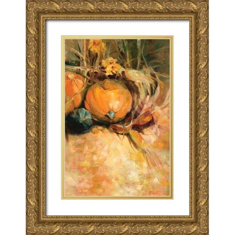 Harvest Gold Ornate Wood Framed Art Print with Double Matting by Candy Rideout