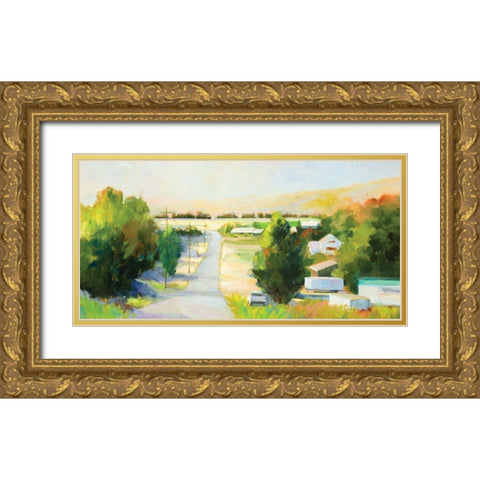 Side Street Gold Ornate Wood Framed Art Print with Double Matting by Candy Rideout