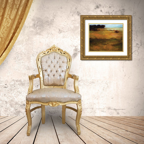 Fall View Gold Ornate Wood Framed Art Print with Double Matting by Candy Rideout