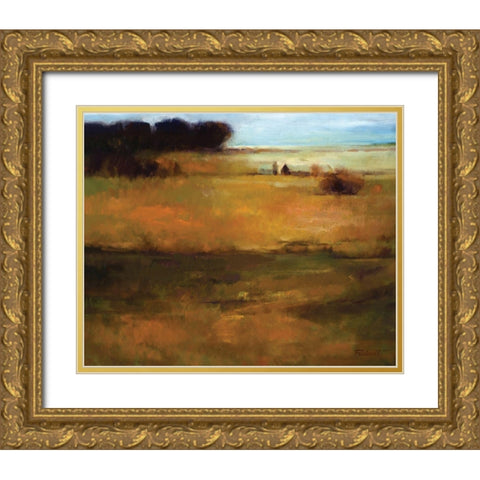 Fall View Gold Ornate Wood Framed Art Print with Double Matting by Candy Rideout