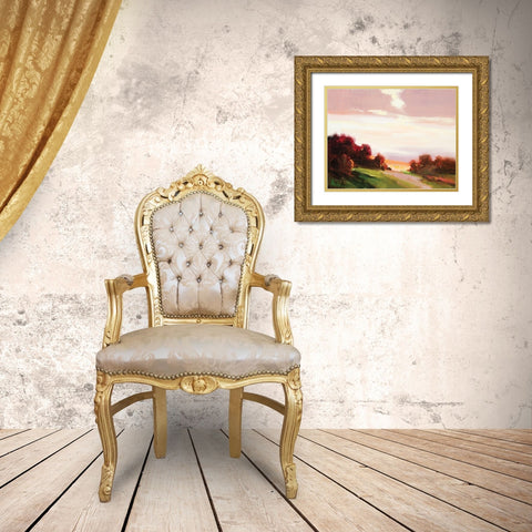 Pink Delight Gold Ornate Wood Framed Art Print with Double Matting by Candy Rideout