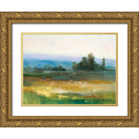 Calm in the Valley Gold Ornate Wood Framed Art Print with Double Matting by Candy Rideout