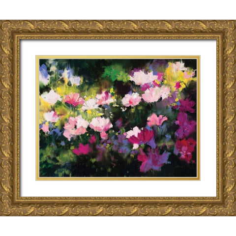 Floral III Gold Ornate Wood Framed Art Print with Double Matting by Candy Rideout