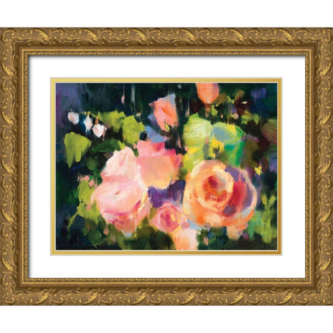 Floral IV Gold Ornate Wood Framed Art Print with Double Matting by Candy Rideout