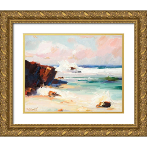 Beach Time Gold Ornate Wood Framed Art Print with Double Matting by Candy Rideout