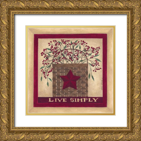 Live Simply Gold Ornate Wood Framed Art Print with Double Matting by Shamp, Cindy