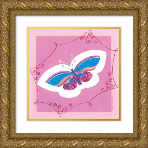 Butterfly I Gold Ornate Wood Framed Art Print with Double Matting by Shamp, Cindy