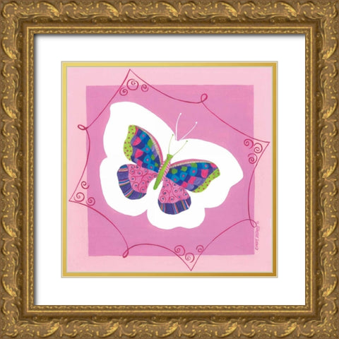 Butterfly III Gold Ornate Wood Framed Art Print with Double Matting by Shamp, Cindy