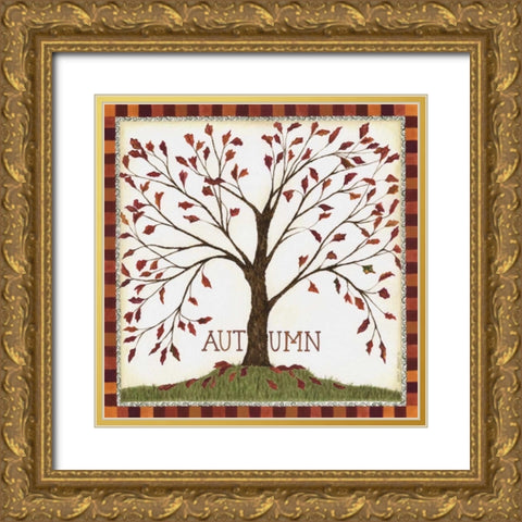 Autumn Gold Ornate Wood Framed Art Print with Double Matting by Shamp, Cindy