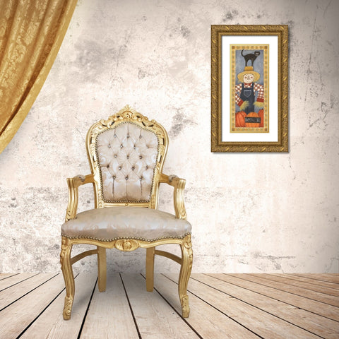 Happy Fall Yall Gold Ornate Wood Framed Art Print with Double Matting by Shamp, Cindy