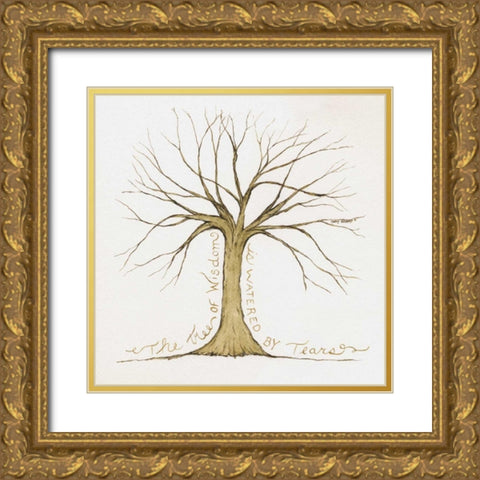 Tree Gold Ornate Wood Framed Art Print with Double Matting by Shamp, Cindy