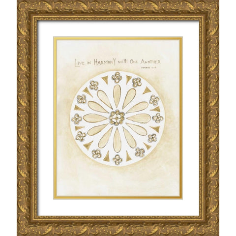 Harmony Gold Ornate Wood Framed Art Print with Double Matting by Shamp, Cindy