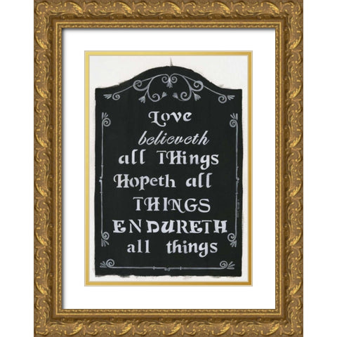 Love Believeth Gold Ornate Wood Framed Art Print with Double Matting by Shamp, Cindy