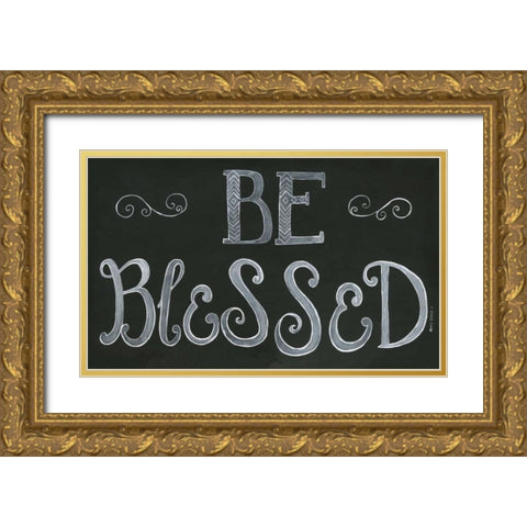 Be Blessed Gold Ornate Wood Framed Art Print with Double Matting by Shamp, Cindy