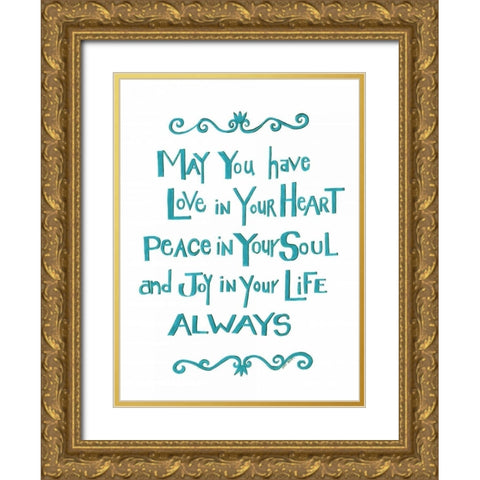 Always Gold Ornate Wood Framed Art Print with Double Matting by Shamp, Cindy