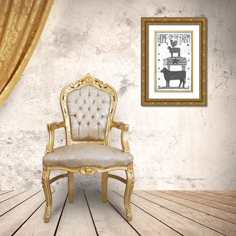 Home on the Farm Gold Ornate Wood Framed Art Print with Double Matting by Shamp, Cindy