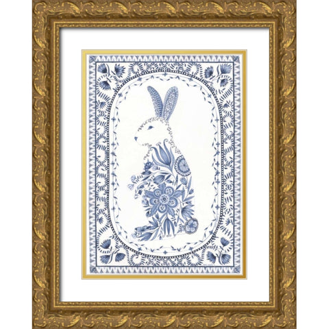 Country Blues IV Gold Ornate Wood Framed Art Print with Double Matting by Shamp, Cindy