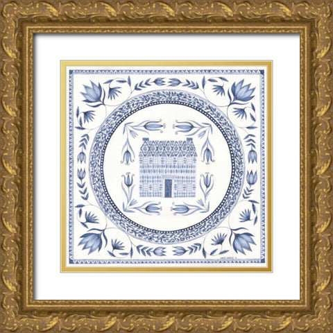 Country Blues Plate II Gold Ornate Wood Framed Art Print with Double Matting by Shamp, Cindy