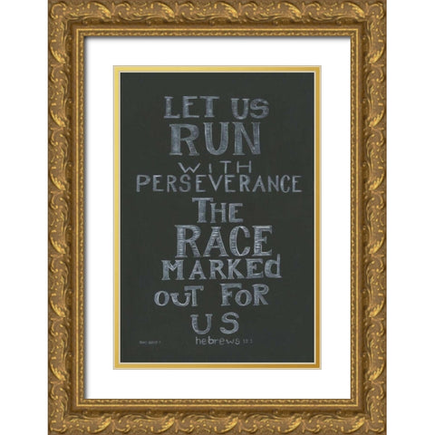 Let Us Run Gold Ornate Wood Framed Art Print with Double Matting by Shamp, Cindy