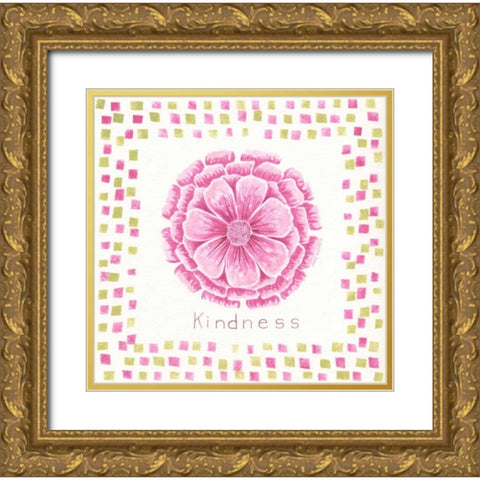 Kindness Flower Gold Ornate Wood Framed Art Print with Double Matting by Shamp, Cindy