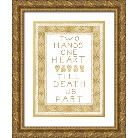 Two Hands Gold Ornate Wood Framed Art Print with Double Matting by Shamp, Cindy