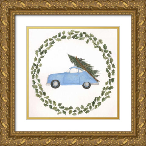 Snowbound Adventure Gold Ornate Wood Framed Art Print with Double Matting by Shamp, Cindy