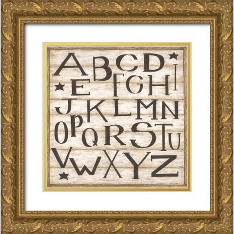 Alphabet Gold Ornate Wood Framed Art Print with Double Matting by Shamp, Cindy