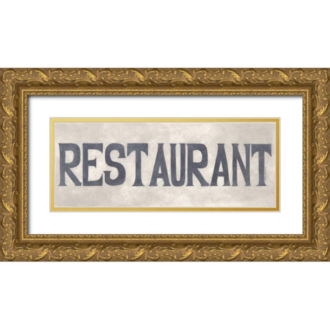 Restaurant Gold Ornate Wood Framed Art Print with Double Matting by Shamp, Cindy