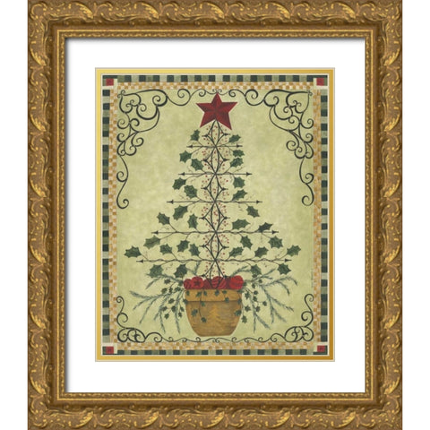Topiary Tree Gold Ornate Wood Framed Art Print with Double Matting by Shamp, Cindy