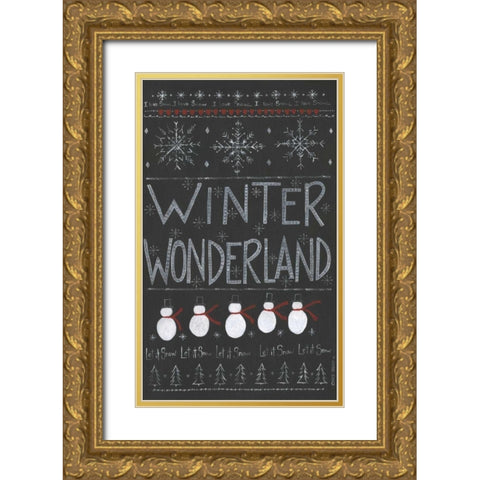 Winter Wonderland Gold Ornate Wood Framed Art Print with Double Matting by Shamp, Cindy